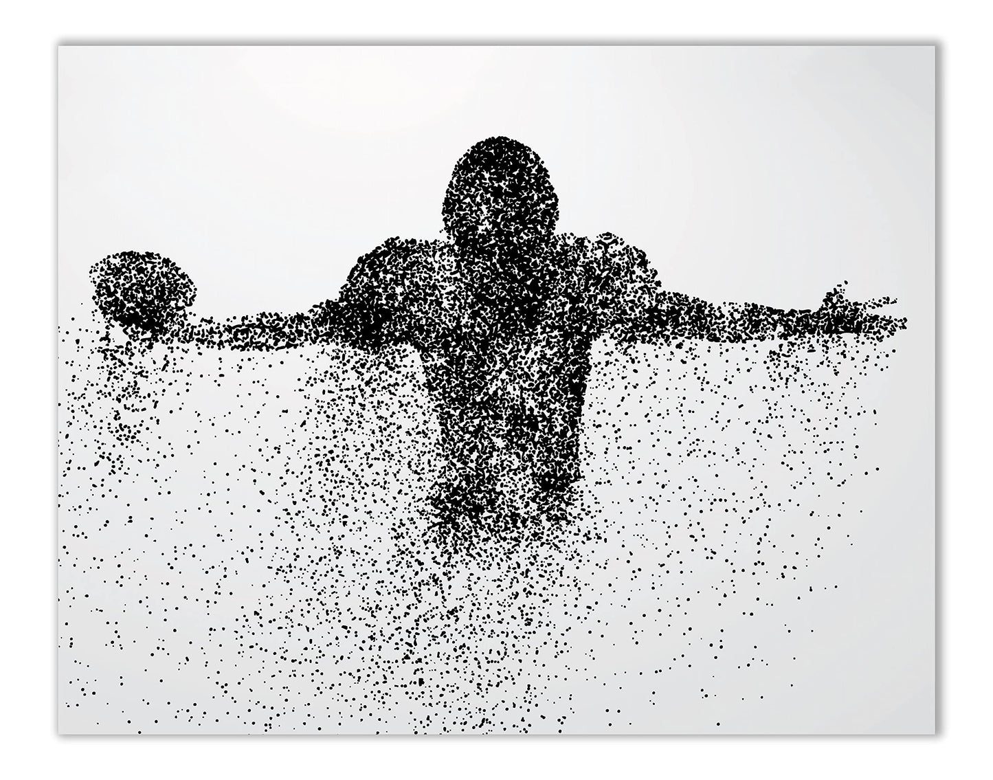 Football Wall Decor Art Prints - Particle Silhouette – (11x14) Inch Poster Photo - Man Cave, Bedroom Decor