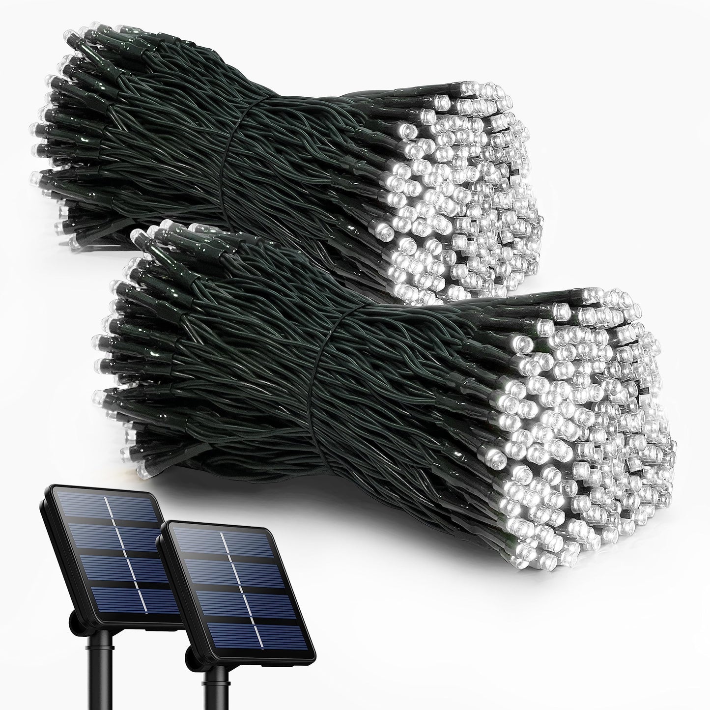 Selarlyt 2 Pack Solar Christmas Lights Outdoor, 72FT 200 LED Solar String Lights with 8 Lighting Modes, IP65 Waterproof Solar Lights Outdoor for Xmas Garden Party Tree Decor, Warm White