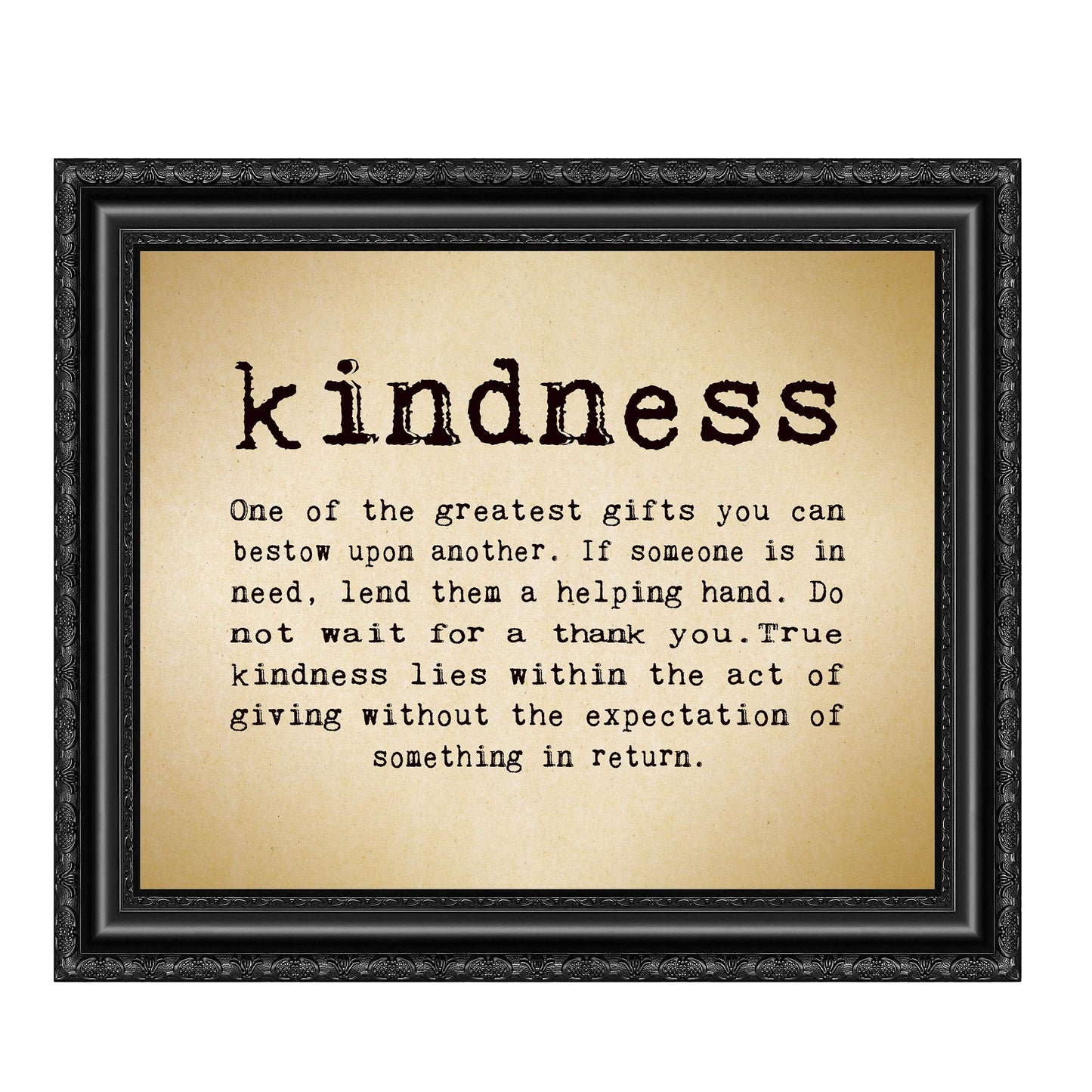AMERICAN LUXURY GIFTS Kindness, Greatest Gift Quote - Inspirational Typography Wall Art for Classroom, Living Room, Office, Bedroom Decor - 10x8 Unframed Print
