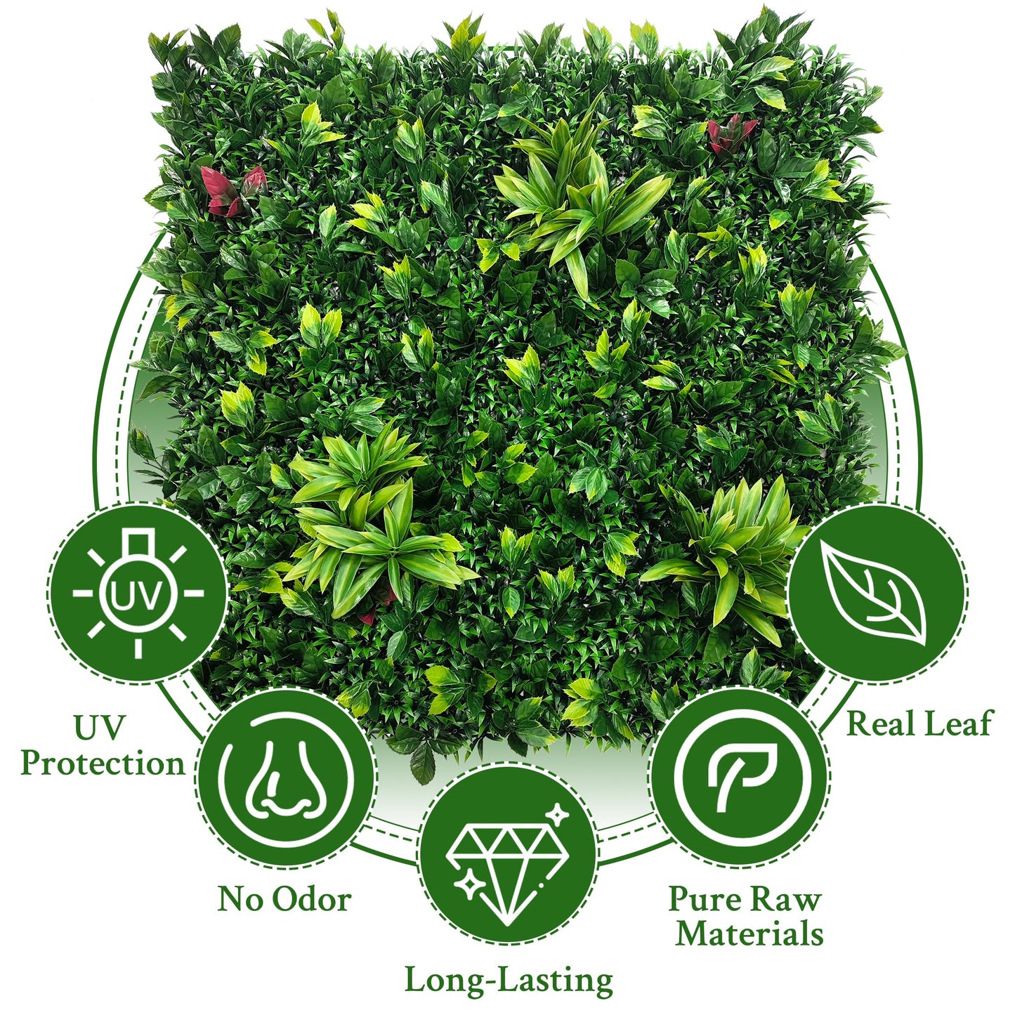 ODTORY Artificial Boxwood Panels: 20"x20" 12P UV-Anti Fake Grass Ivy Privacy Hedge Greenery Backdrop Fence Wall Screen for Garden Fence Covering Privacy, Outdoor Indoor Home Decor