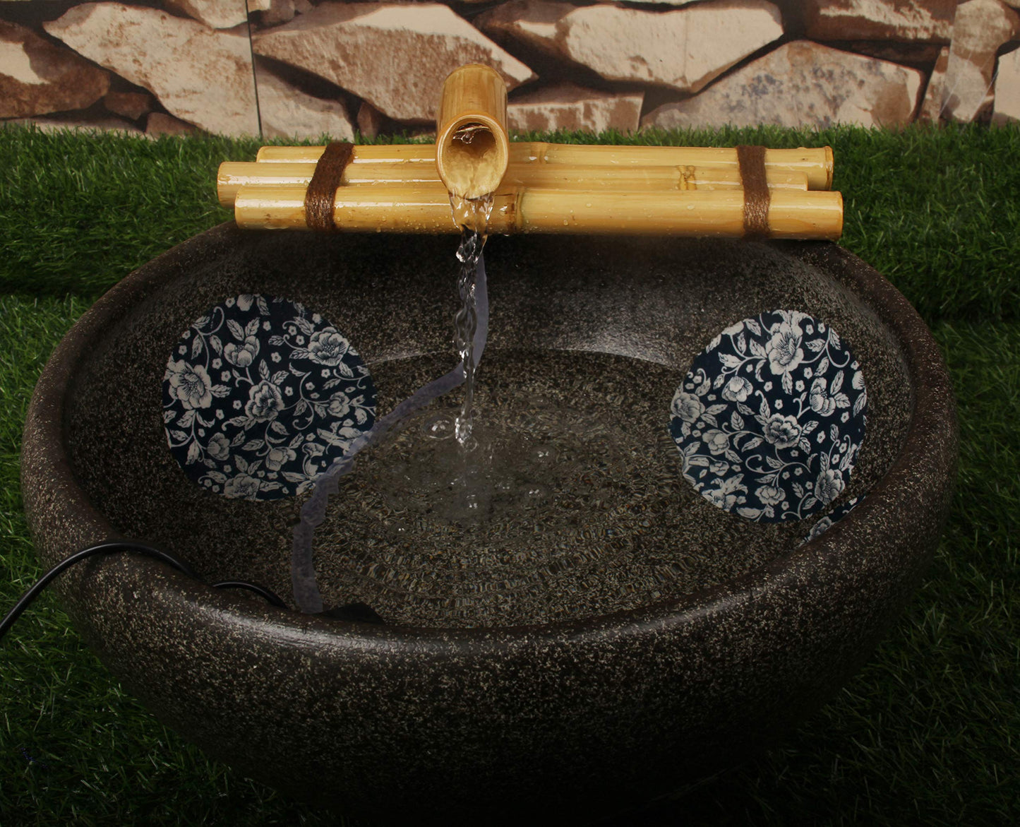 Bamboo Water Fountain Medium 12 Inch Three Arm Style without Pump, Indoor or Outdoor Zen Garden Decor Fountain, Natural, Split Resistant Bamboo, Combine with Any Container to Create Your Own Fountaion