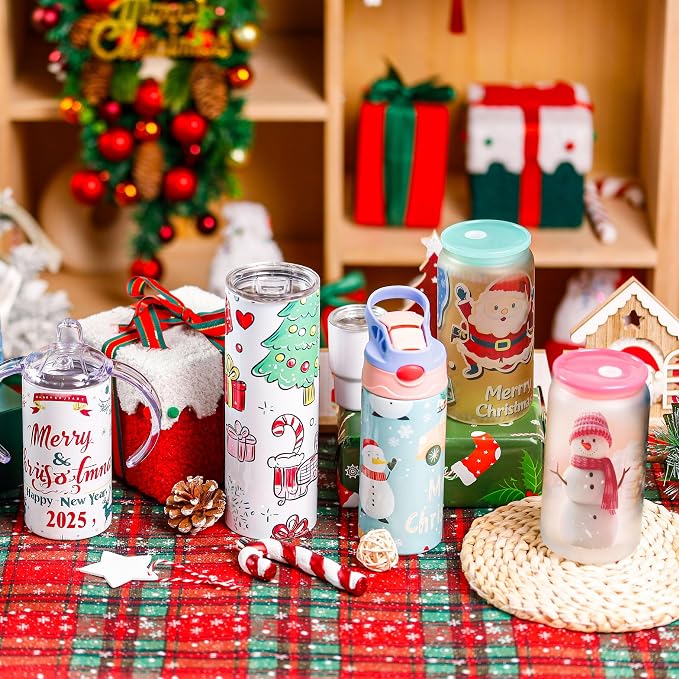 Joyclub 25 Pack 20 oz Sublimation Tumblers Bulk Sublimation Blanks for Heat Transfer Double Wall Insulated Straight SkinnyTumbler with Individually Gift Box and Shrink Wrap Film