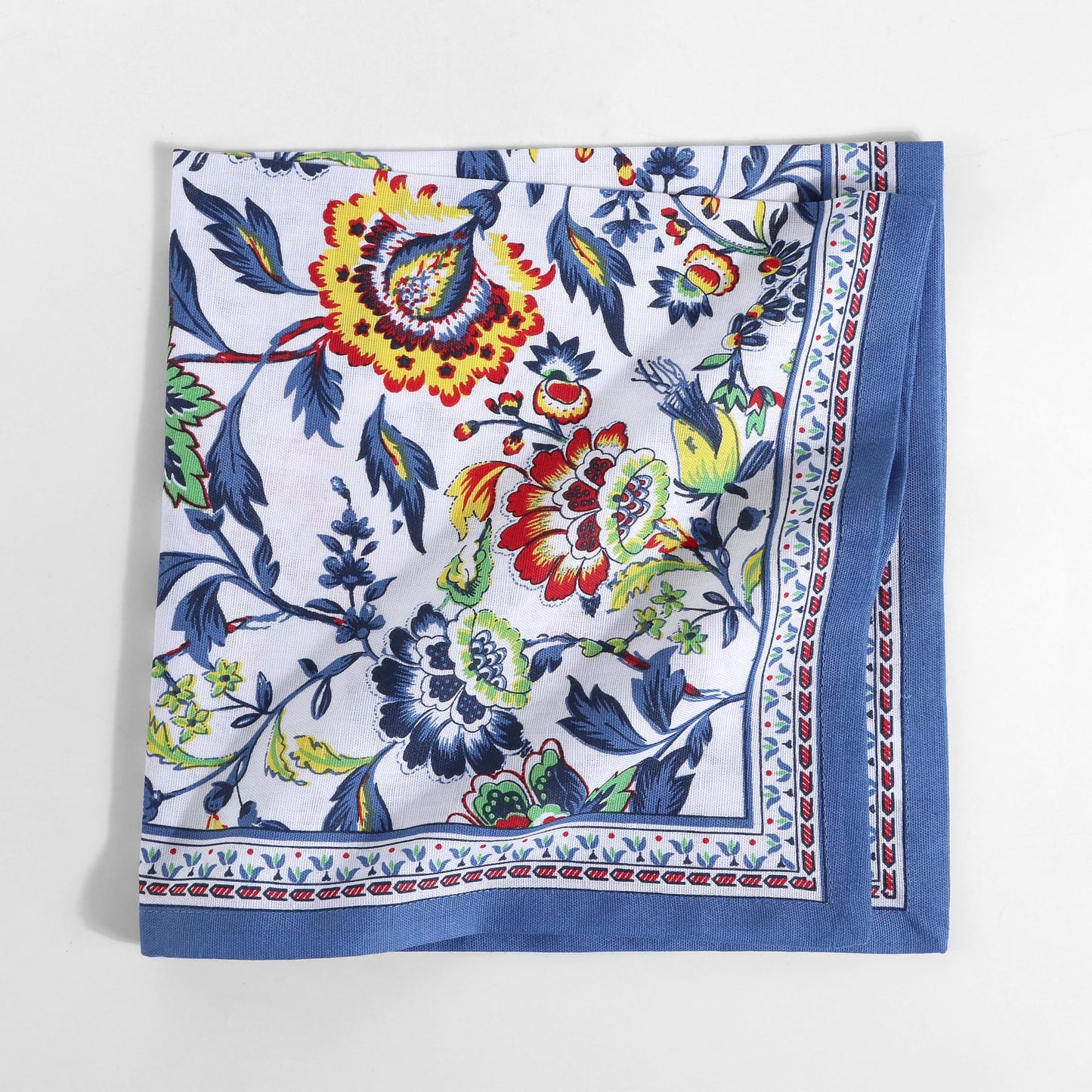Fingercraft Cloth Napkins, Set of 12 Cotton Linen Blend Printed Dinner Napkins Cloth Mitered Corner Perfect for Parties Dinners Weddings Cocktail Christmas 20x20 Blue Floral