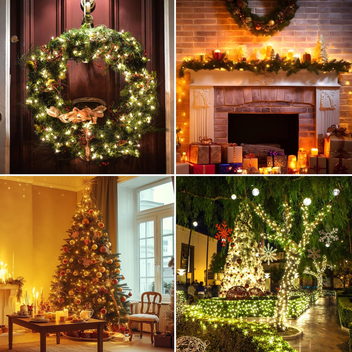 ASENEK Extra Long Christmas Decorative Outdoor String Light 197 Feet 600LED 8 Modes Indoor Lights with Timer, Outdoor Indoor Fairy Lights Christmas Tree Patio Garden Holiday Warm White