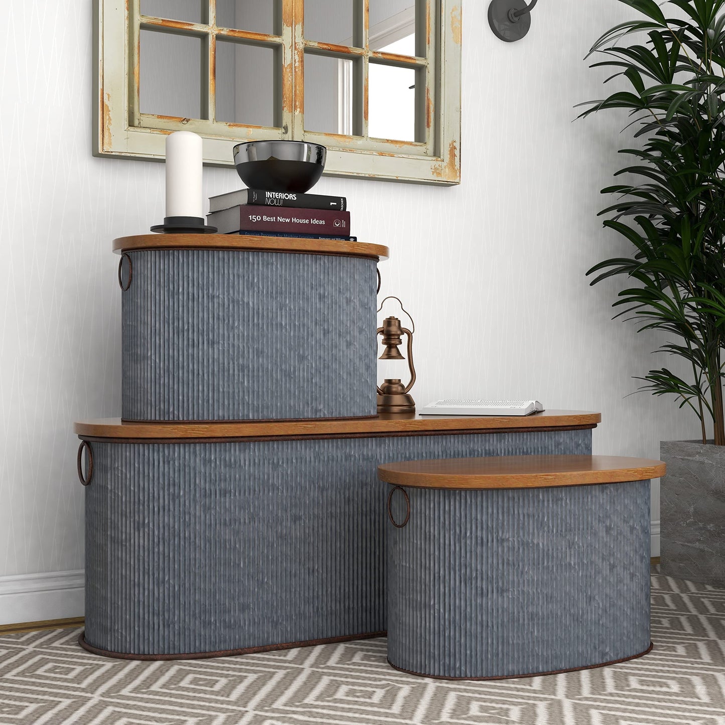 Deco 79 70576 Storage Box, Brown/Gray