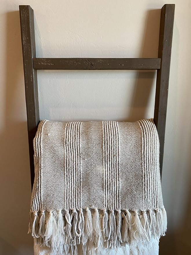 BARNWOODUSA Rustic Farmhouse Decorative Ladder - Our 5 ft Ladder can be Mounted Horizontally or Vertically and is Crafted from Upcycled Wood No Assembly Required Espresso