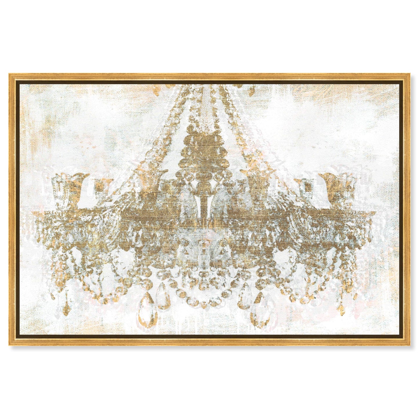 The Oliver Gal Artist Co. Fashion and Glam Modern Canvas Art - Gold Diamonds, Wall Art for Living Room, Bedroom, and Bathroom, 45 in x 30, White and Gold Home Decor