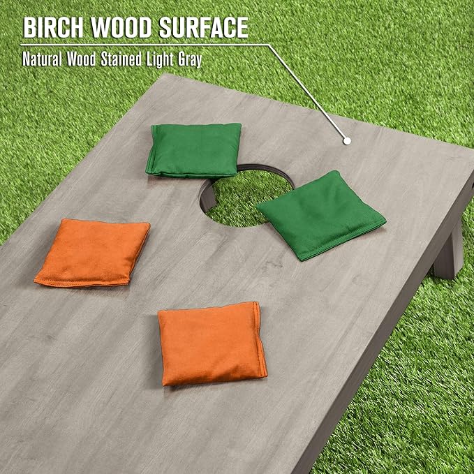 GoSports 4 ft x 2 ft Regulation Size Wooden Cornhole Boards Set - Includes Carrying Case and Bean Bags (Choose Your Colors) Over 100 Color Combinations