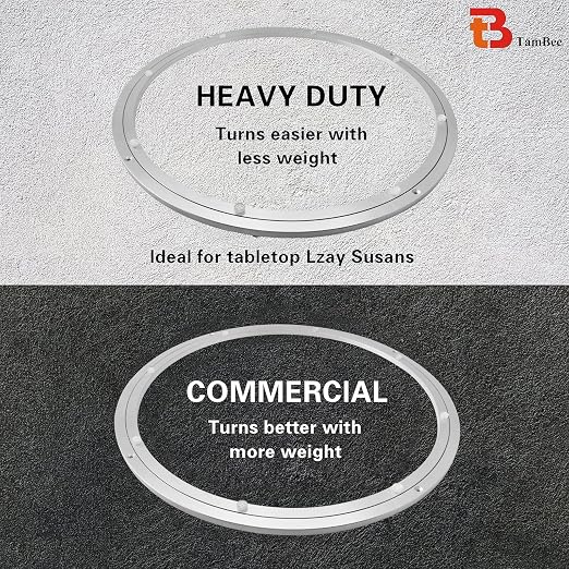 TamBee 10 Inch Lazy Susan Bearing Base - 150lb Capacity Aluminum Heavy Duty Lazy Susan Turntable Mechanism Kit for Smooth Rotation, Universal Hardware for DIY Furniture, Table (Base Only)