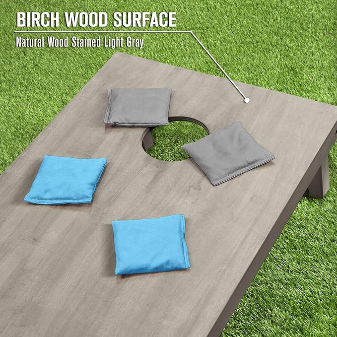 GoSports 4 ft x 2 ft Regulation Size Wooden Cornhole Boards Set - Includes Carrying Case and Bean Bags (Choose Your Colors) Over 100 Color Combinations