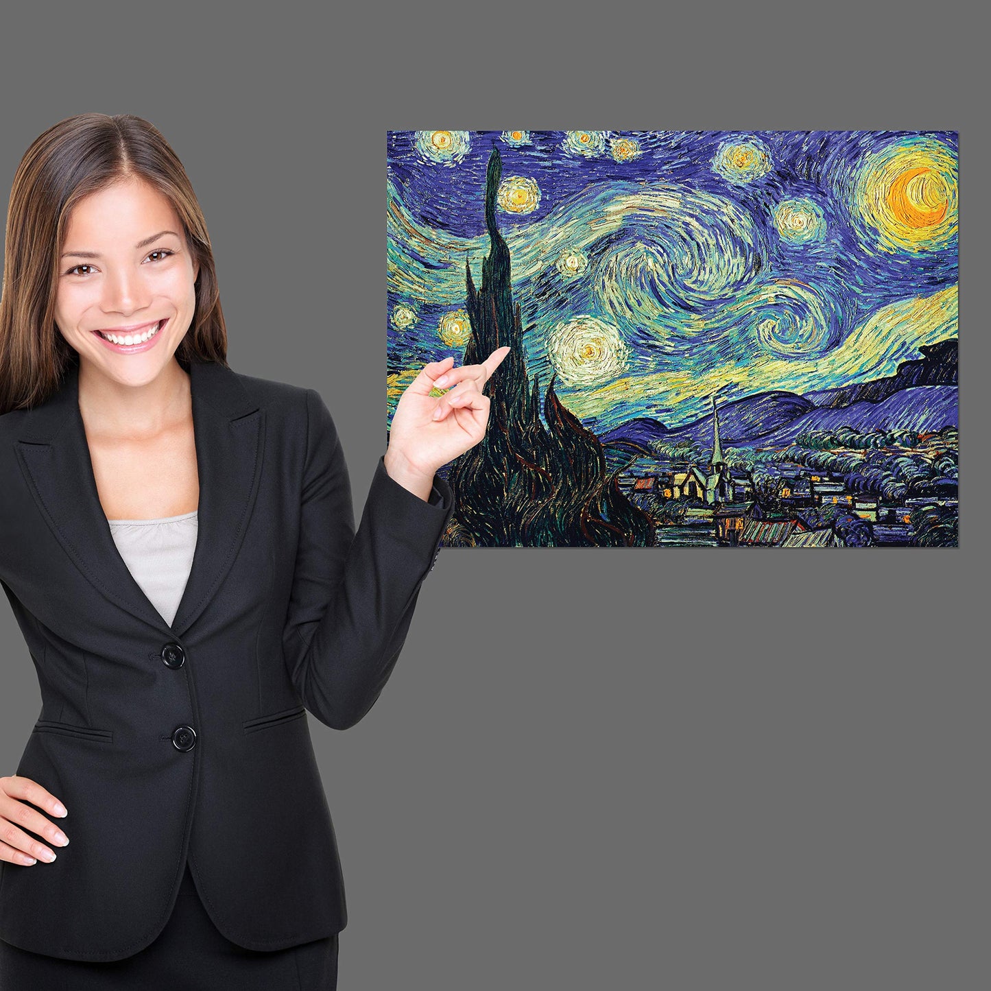 2 Pack - The Starry Night 1889 & Starry Night Over the Rhone by Vincent Van Gogh - Fine Art Poster Prints (LAMINATED, 18" X 24")