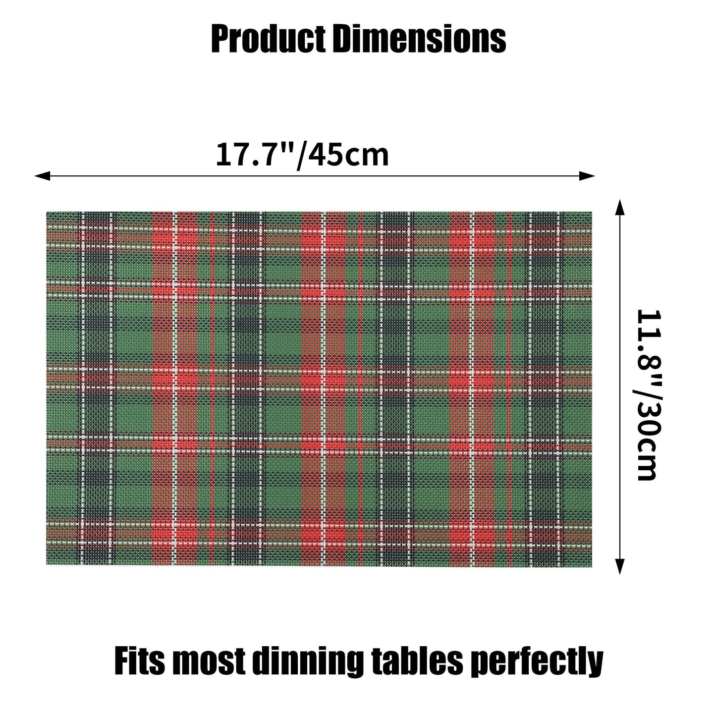 DYLQYL Christmas Placemats Set of 4, Woven Vinyl Washable Table Mats, Heat Resistant Easy Clean Wipeable PVC Place Mats for Dining Table, Kitchen, Indoor & Outdoor Use
