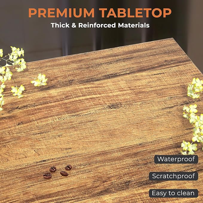 GreenForest Modern Living Room Coffee Table with 2 Tier Storage, Small Square Wood and Metal Farmhouse Center Table with Seamless One-Piece Tabletop, 27.55 Inch, Walnut