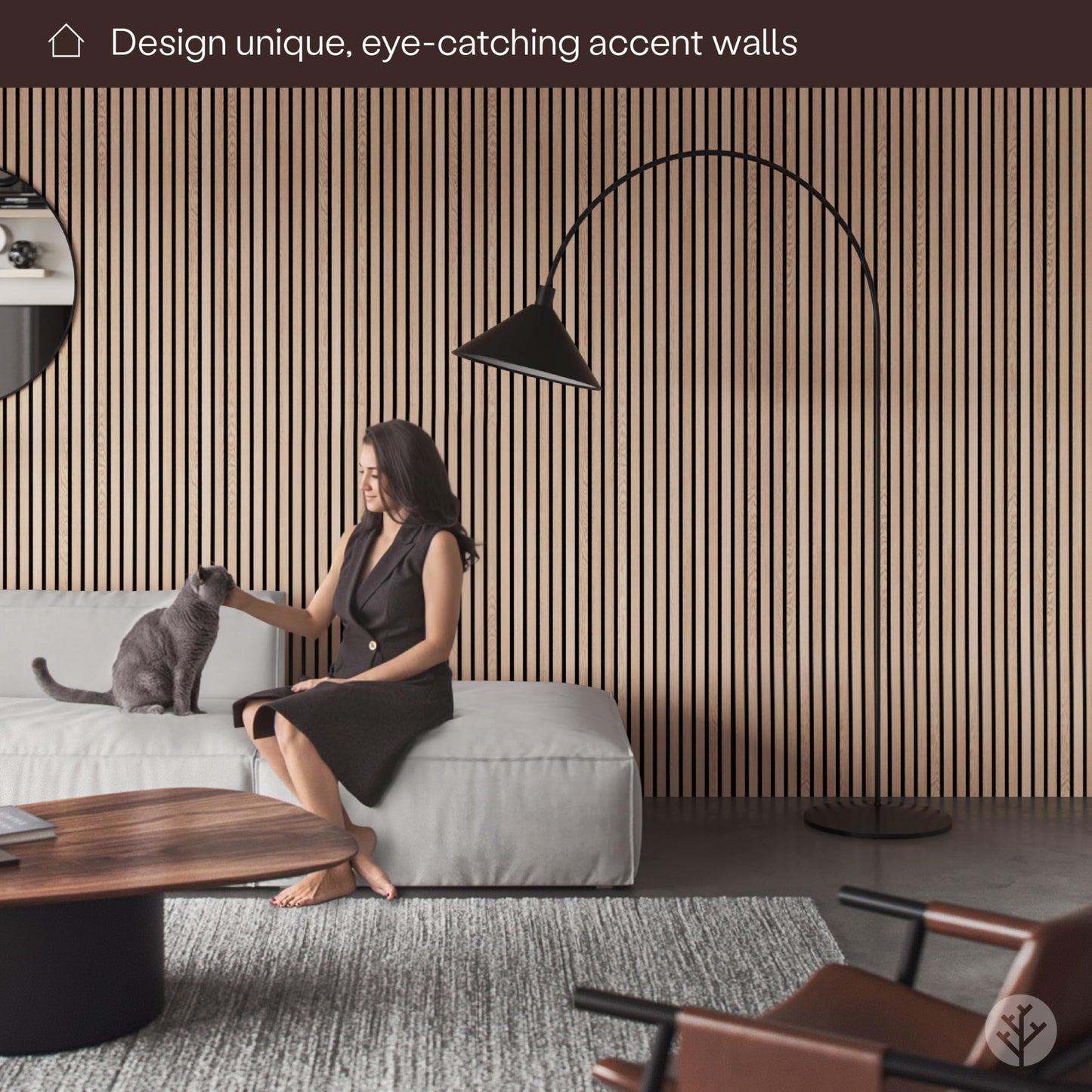 Bark & Bole Oak Acoustic Panels – 3D Textured Wood Veneer Wall and Ceiling Panels | Decorative Sound-Absorbing Solution for Homes, Offices, and Studios | H94.5” x W12.6” | Veneer, MDF, Felt