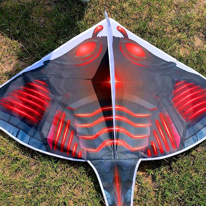 Mint's Colorful Life Devil Fish Kite for Kids and Adults，Easy to Fly Delta Kites Single Line Large, 300ft Kite String Handle Include