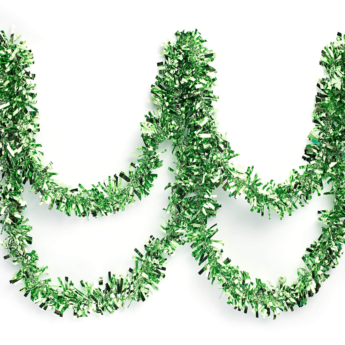 Anderson's Metallic Light Green Tinsel Twist Garland, 25ft Holiday Decoration, Christmas Tree Trim, Parade Float Decor, Party Supplies, Halloween, Graduation, Indoor Outdoor Event Garland