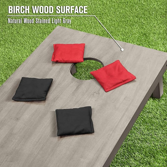 GoSports 4 ft x 2 ft Regulation Size Wooden Cornhole Boards Set - Includes Carrying Case and Bean Bags (Choose Your Colors) Over 100 Color Combinations