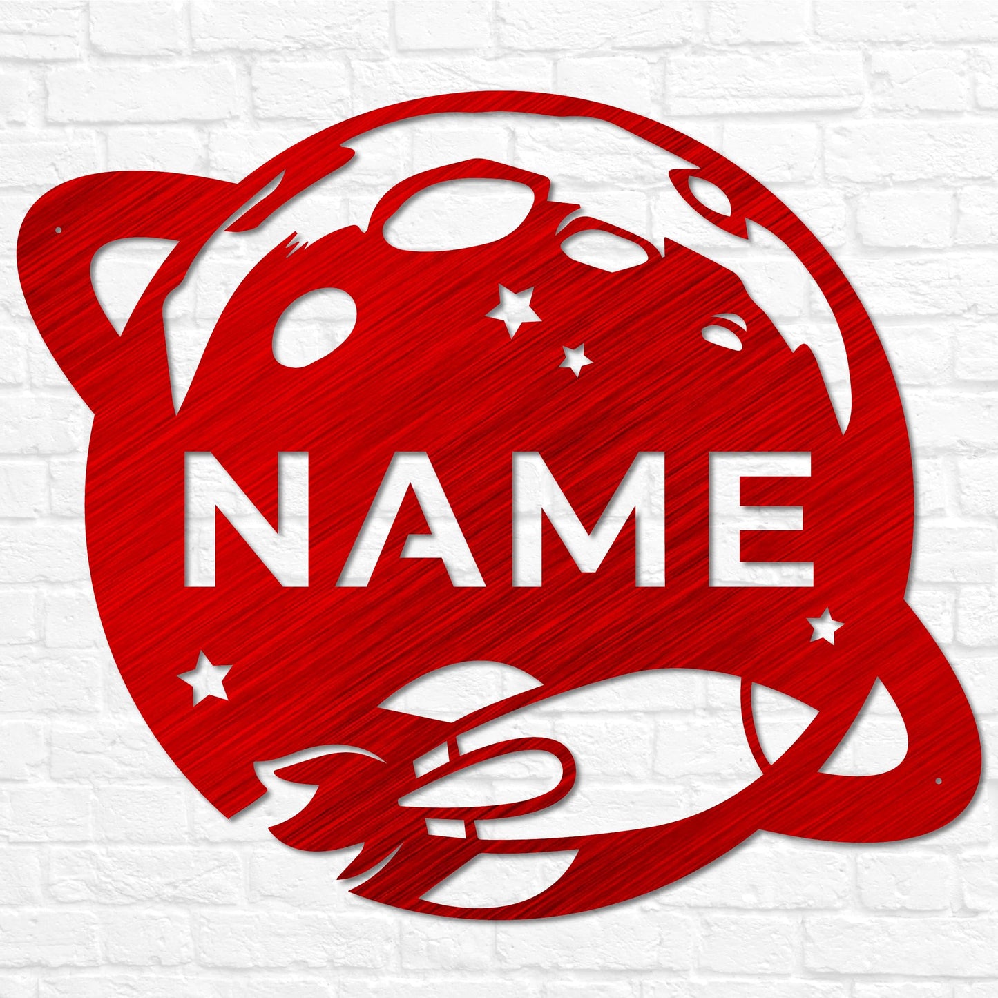 Metal Outer Space Name Decor | Outer Space Nursery Personalized Name Sign, Astronaut Space Wall Art, Outer Space Galaxy Nursery, Rocketship Decor