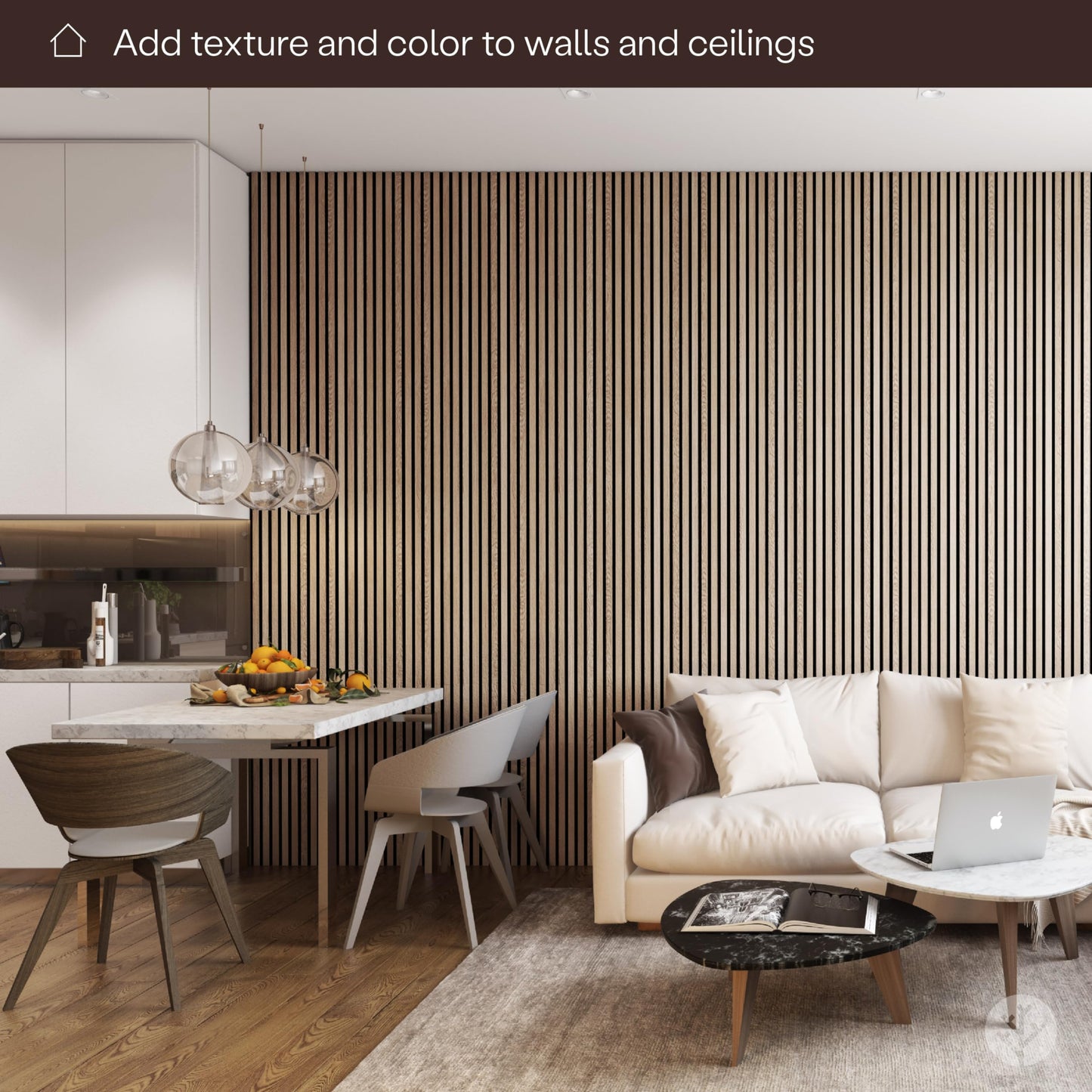 Bark & Bole Oak Acoustic Panels – 3D Textured Wood Veneer Wall and Ceiling Panels | Decorative Sound-Absorbing Solution for Homes, Offices, and Studios | H94.5” x W12.6” | Veneer, MDF, Felt