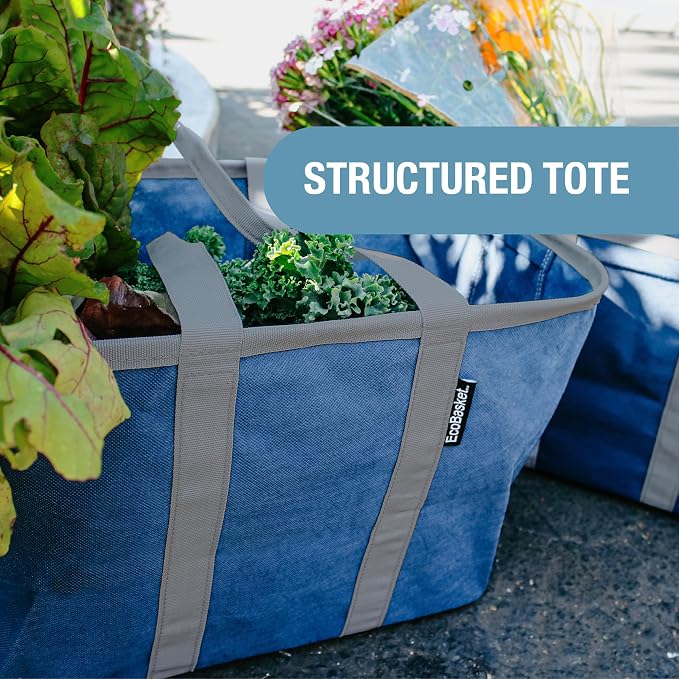 CleverMade EcoBasket Collapsible Tote Basket – Reusable Grocery Tote