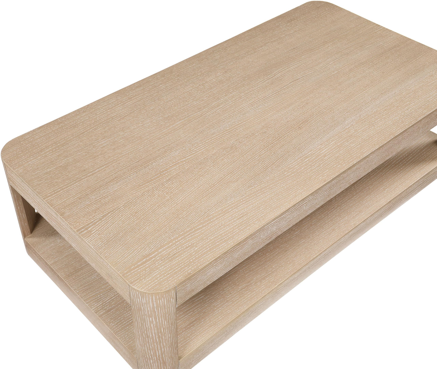 Meridian Furniture 99068Oak-CT Reeves Collection Art Deco Coffee Table with Rich Natural Finish, Oak Veneer, Mix of Solid Wood and MDF, 54" W x 28" D x 15" H, Natural