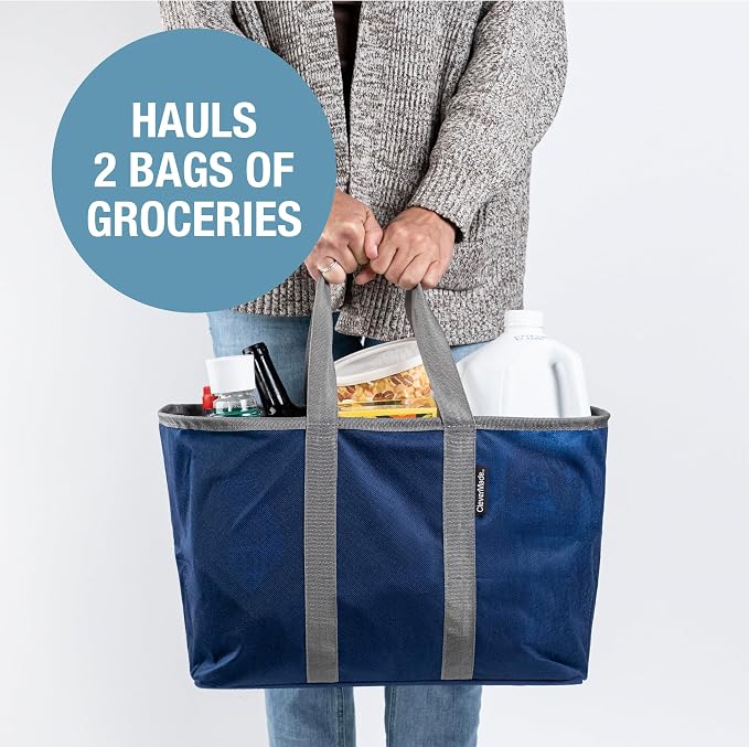 CleverMade EcoBasket Collapsible Tote Basket – Reusable Grocery Tote