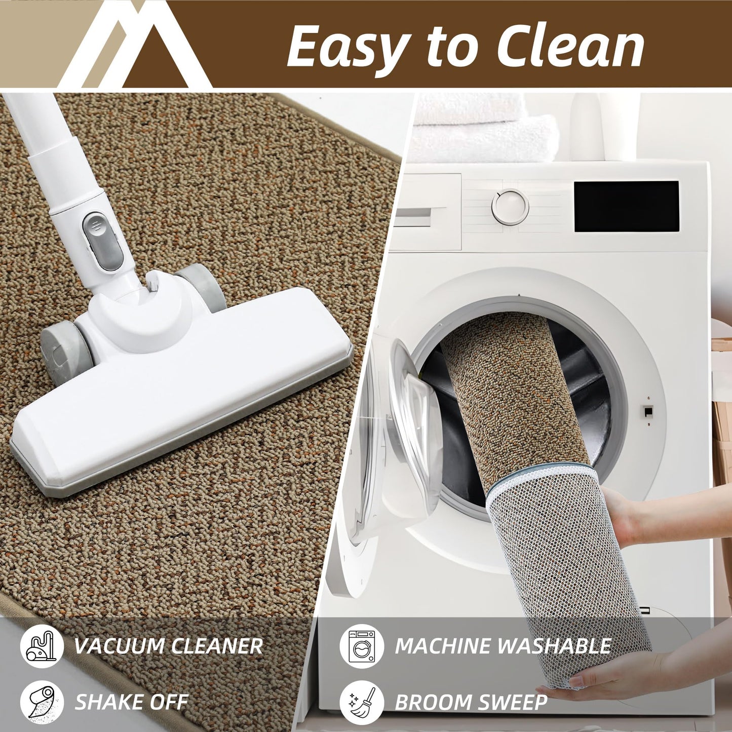 COSY HOMEER Door Mat 17" x 30" Non Slip Absorbent Entryway Rugs Dirt Trapper Doormats Washable Entrance Mats Low Pile Welcome Floor Mat for Front Back Door and Entry Mats,Taupe(Roll Packing)