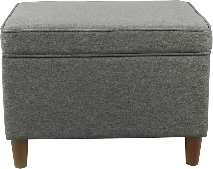 Spatial Order Home Decor | Dinah Collection Modern Storage Ottoman | Ottoman with Storage for Living Room & Bedroom (Cool Light Gray)