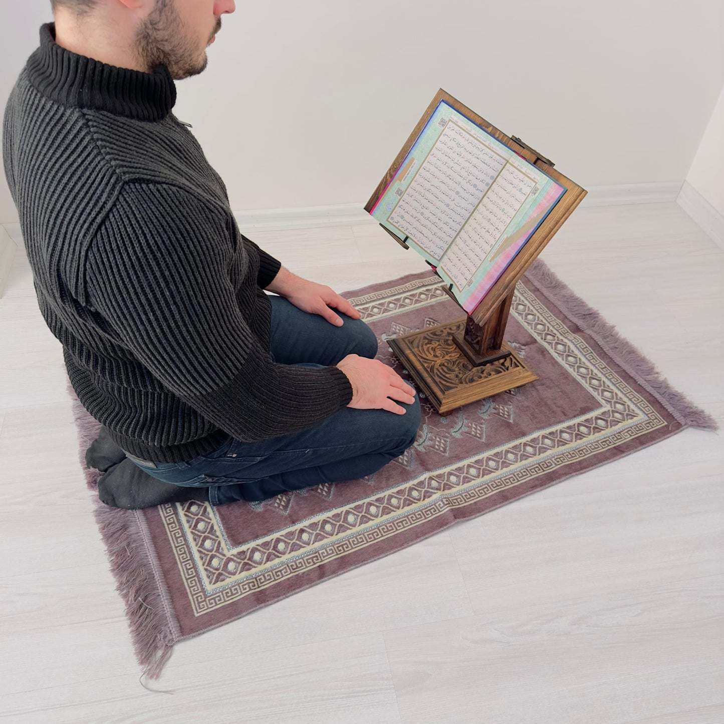 Adjustable Wooden Book Stand | Quran, Bible Holder Lectern | Cookbook Stand, Desktop Bookstand