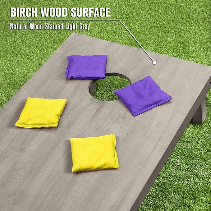 GoSports 4 ft x 2 ft Regulation Size Wooden Cornhole Boards Set - Includes Carrying Case and Bean Bags (Choose Your Colors) Over 100 Color Combinations
