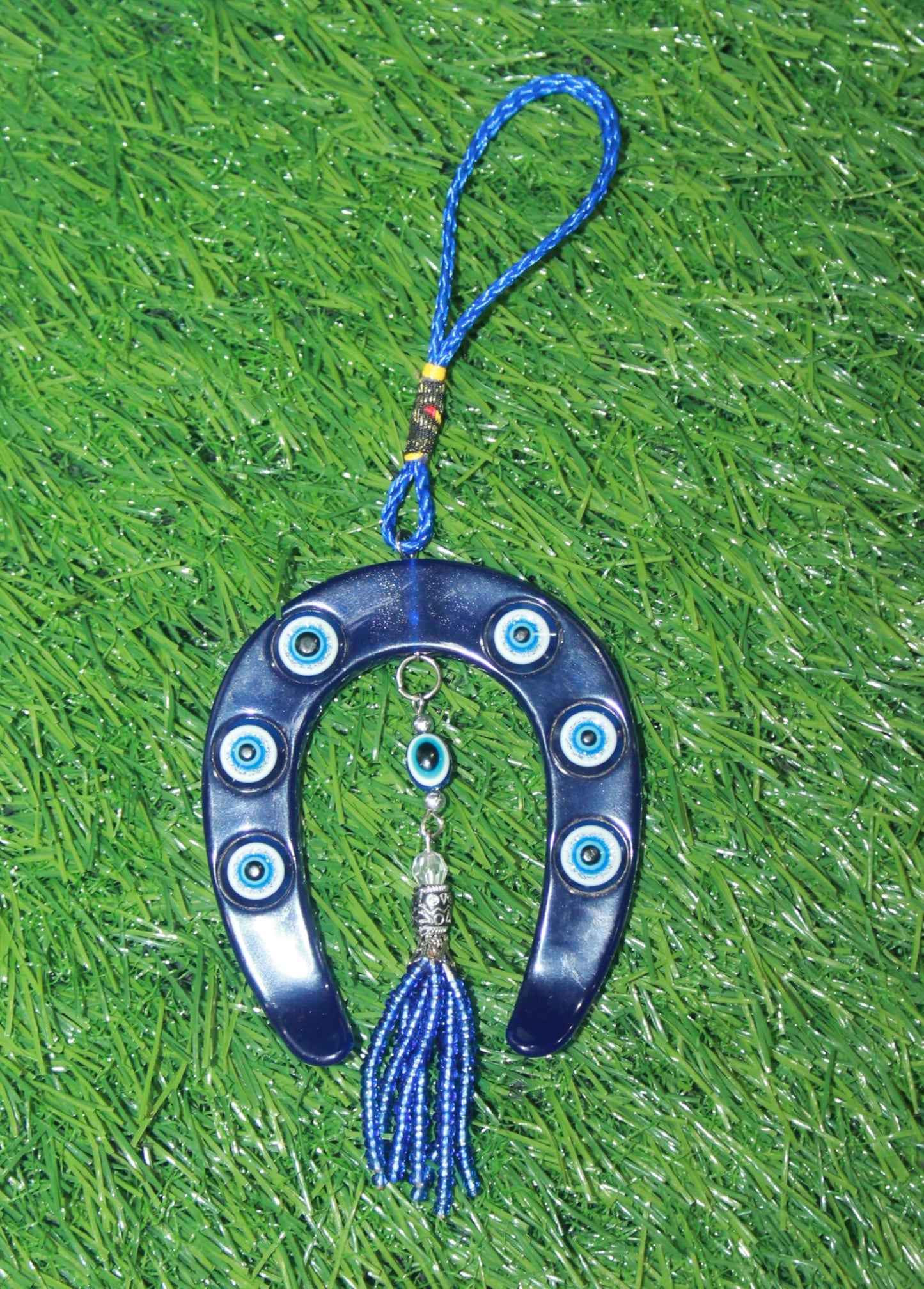 GRI9 Nazar Suraksha Kavach Evil Eye Ghode Ki Naal Wall Hanging for Vastu Nazar Battu Healing for Home, Car & Door/Office Hanging Good Luck Success Prosperity Health Wealth (8 Inches)