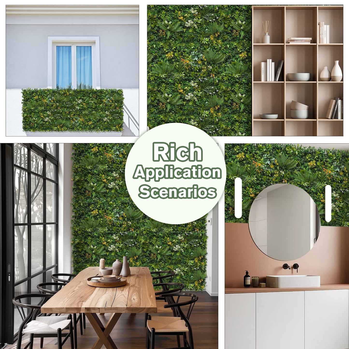 DOPGIB Artificial Green Wall Panels: 40"x120" Faux Greenery Vine Hedge Ivy Privacy Fence Screen with UV Protection&Fake Boxwood Plant Backdrop for Indoor Wedding and Outdoor Garden Backyard Decor