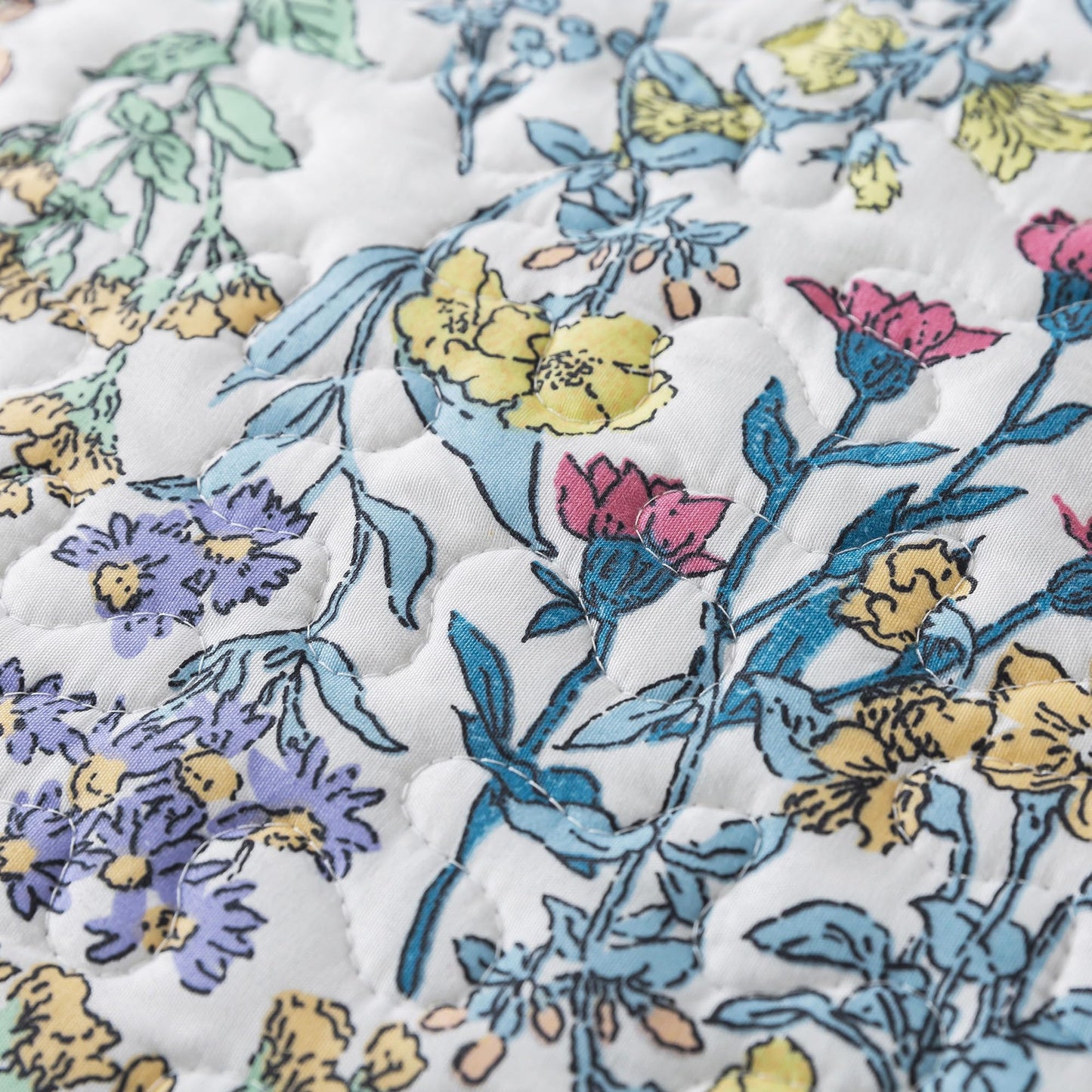 HoneiLife Quilt Sets Queen Size - Floral Quilt 3-Piece,Botanical Bedspreads Wildflower Coverlets for Queen Bed,Microfiber Bed Cover, Queen Quilt Bedding Set All Season Quilts-Variety