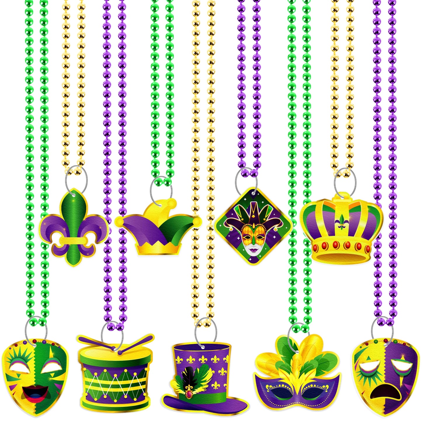 Moon Boat 36PCS Mardi Gras Felt Beads Bulk Carnival Accessories for Party Favors Decorations Festival Parades