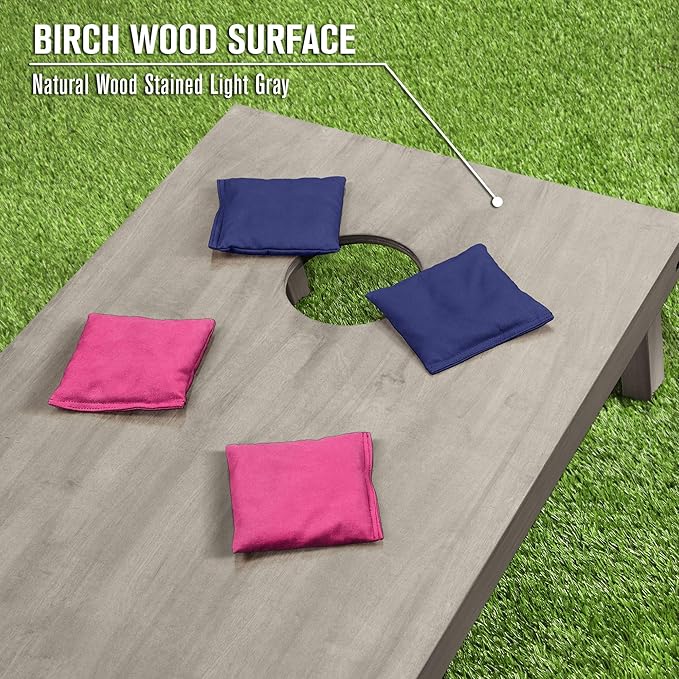 GoSports 4 ft x 2 ft Regulation Size Wooden Cornhole Boards Set - Includes Carrying Case and Bean Bags (Choose Your Colors) Over 100 Color Combinations