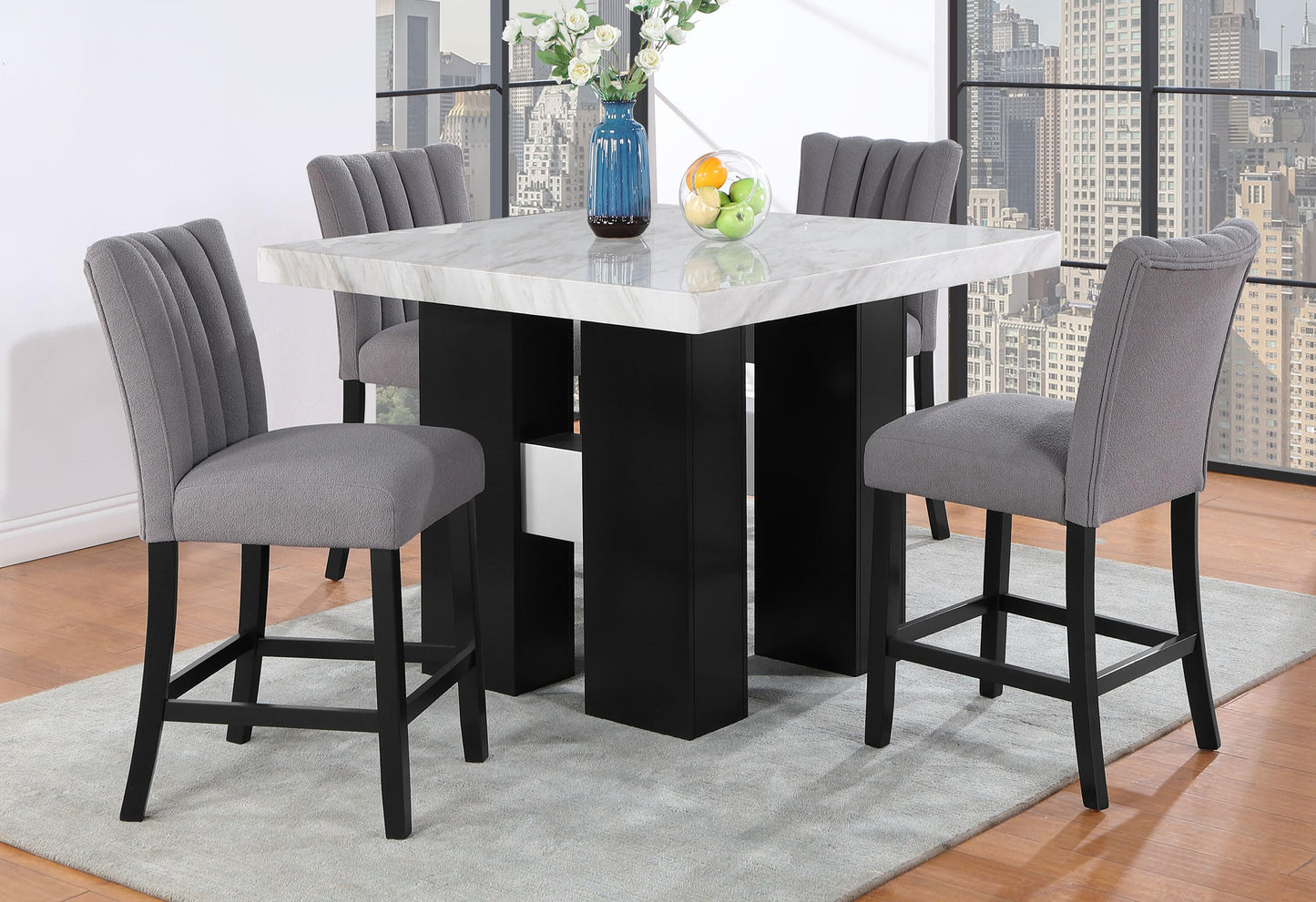Global Furniture USA D04 White Bar Table