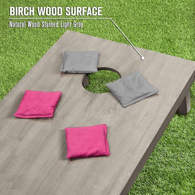 GoSports 4 ft x 2 ft Regulation Size Wooden Cornhole Boards Set - Includes Carrying Case and Bean Bags (Choose Your Colors) Over 100 Color Combinations