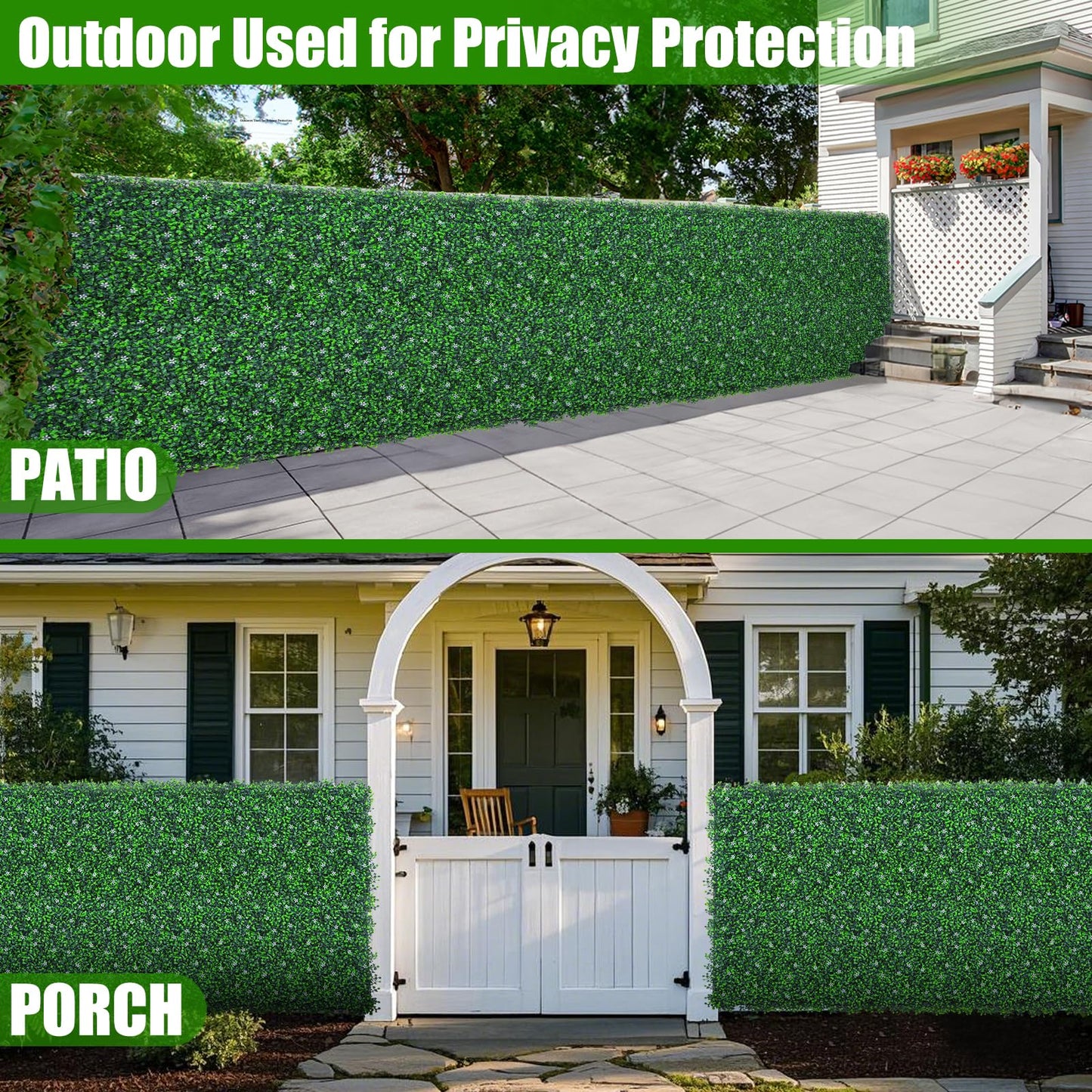 EverNture 40"x120"(33.3 SQFT) Grass Wall Panels, Artificial Grass Backdrop, Fake Greenery Plant Boxwood Roll with Flower, Green Wall Decor for Outdoor Indoor Patio Garden Backyard