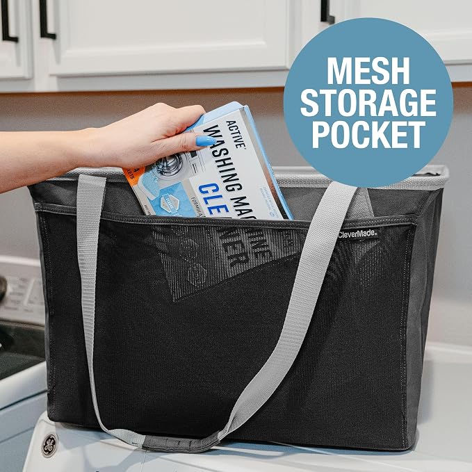 CleverMade EcoBasket Collapsible Tote Basket – Reusable Grocery Tote