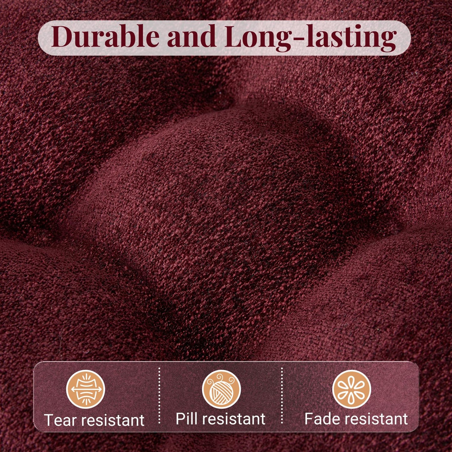Basic Beyond Chair Cushions for Dining Chairs, Non-Slip Chair Pads, Thick Seat Cushions for Dining Room Chairs, Kitchen Chair Cushions Set of 4, 17" x 17" x 4", Burgundy