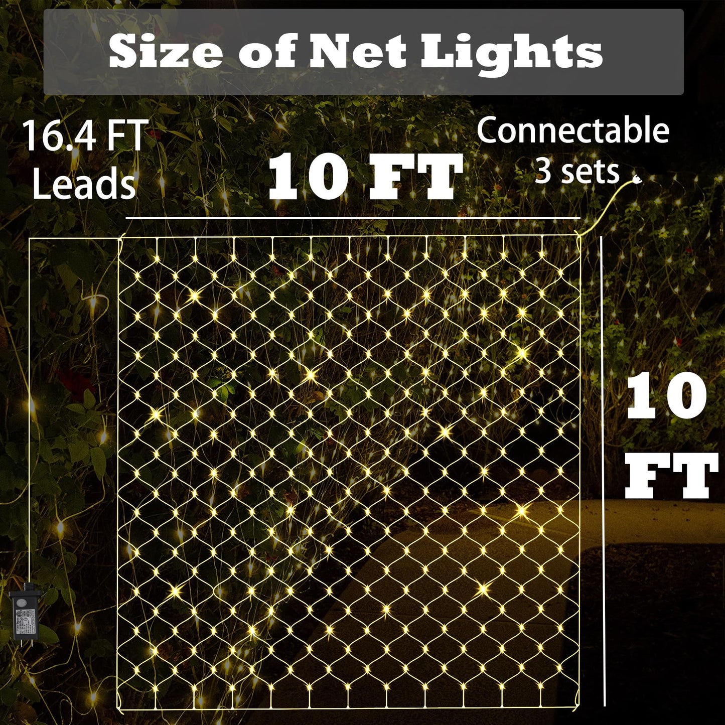 Eueasy LED Lights Outdoor Fairy Lights Chandelier - 270L Gazebo Net Lights with 8 Lighting Modes, 10×10 FT Chandelier for Pergolas，Wedding, Bush, Christmas