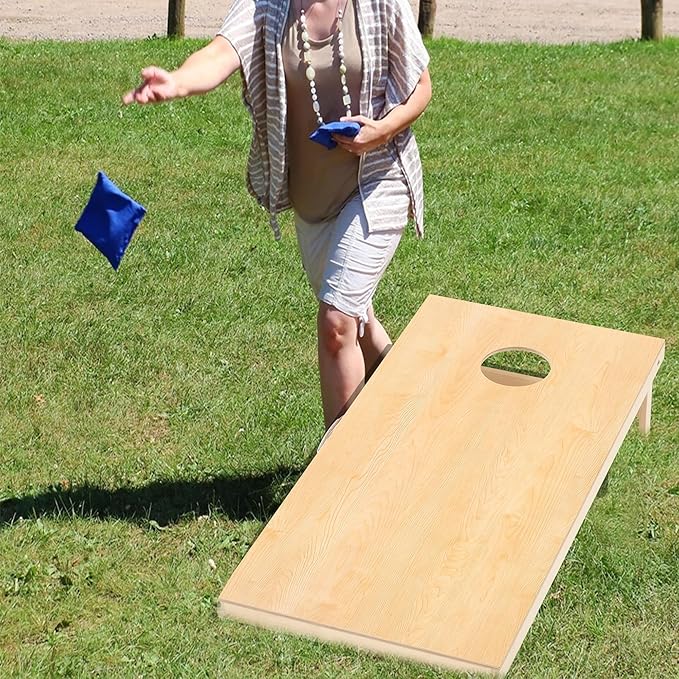 Cornhole Set 4'x2' Cornhole Board Sets with Bags Regulation Size, Corn Hole Games for Adults Outdoor Bean Bag Toss Game, Solid Wood