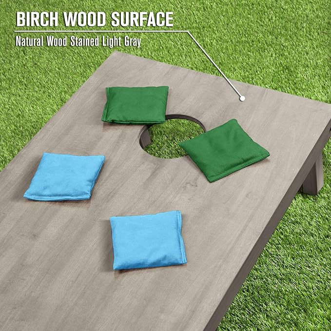 GoSports 4 ft x 2 ft Regulation Size Wooden Cornhole Boards Set - Includes Carrying Case and Bean Bags (Choose Your Colors) Over 100 Color Combinations