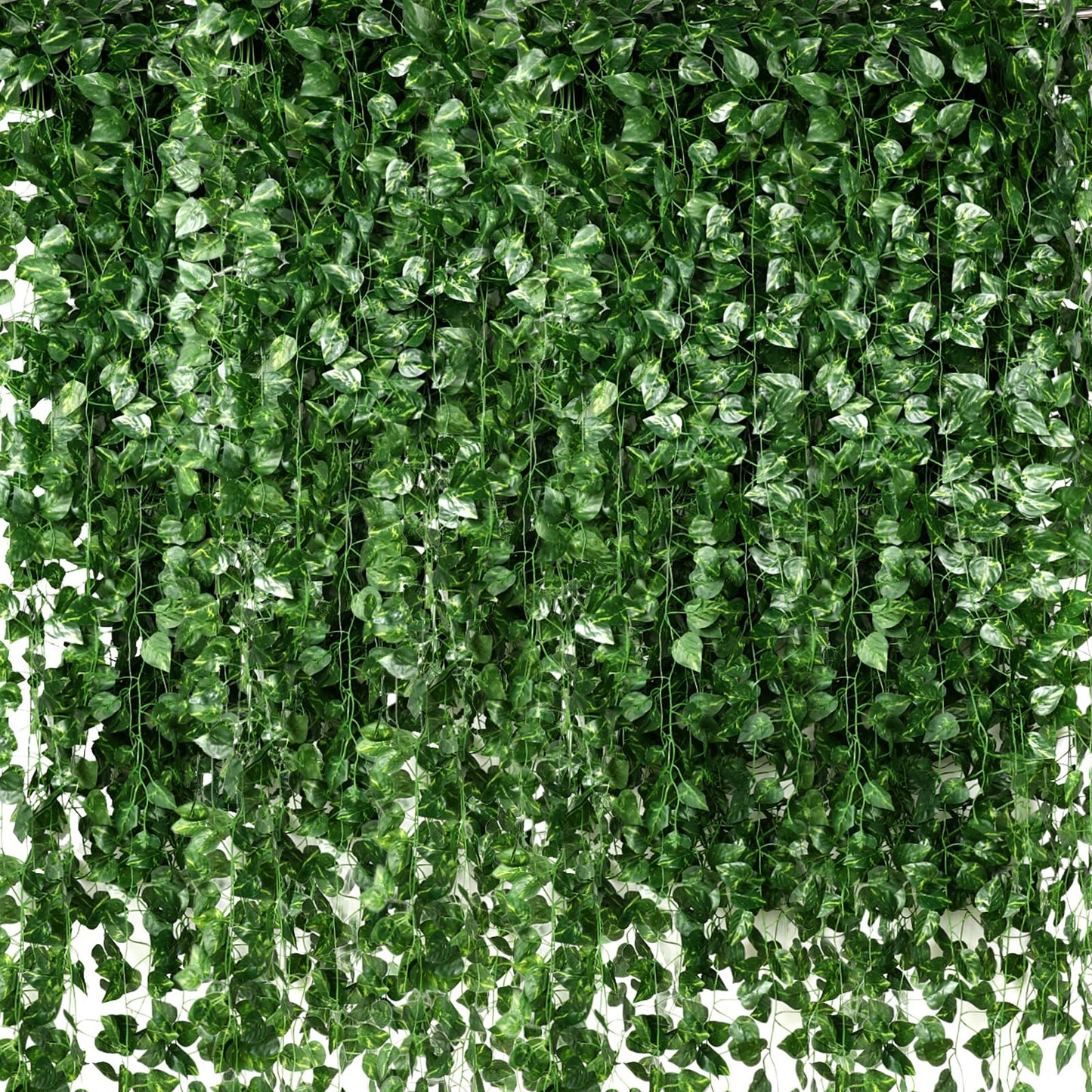 Yuxung 100 Pcs Fake Vines Bulk Artificial Ivy Garland Greenery Hanging Vines Green Leaves Plants for Bedroom Wedding Garden Home Wall Jungle Themed Party Decorations (722ft)