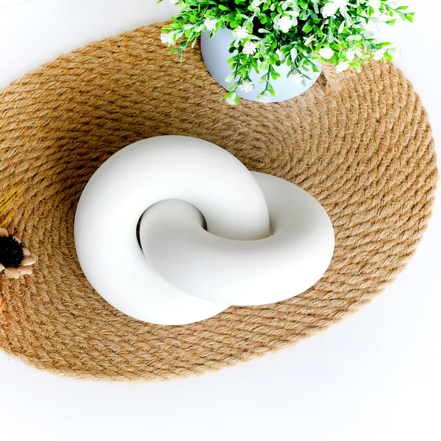 Wood Knot for Coffee Table Wood Link Chain Decor Shelf Decorations, Modern Farmhouse Bookshelf Decorative Objects