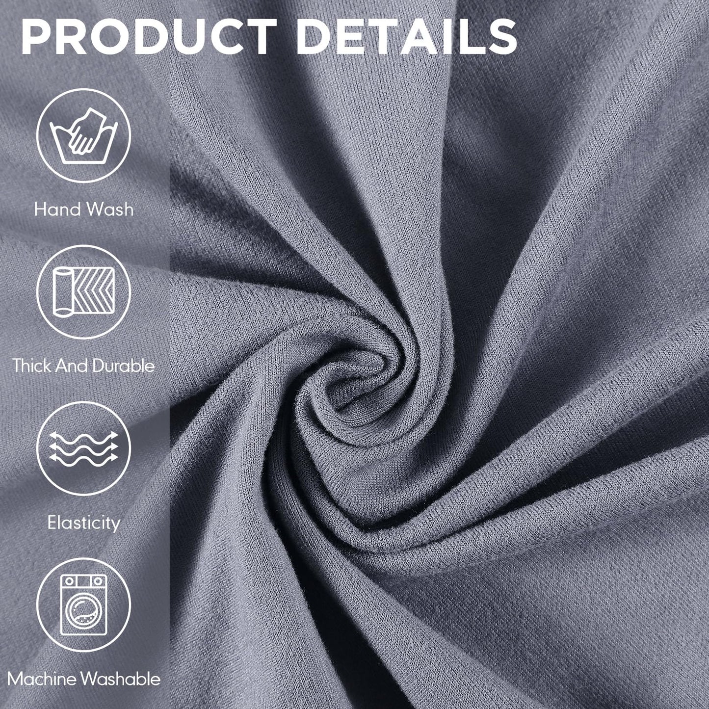 Peryiter 3 Pcs Slipcover Set for Couch Furniture Covers for Sofa Loveseat Couch Arm Chair, Form Fit Stretch, Wrinkle Free, Furniture Protector(Light Gray,Milk Silk Spandex)