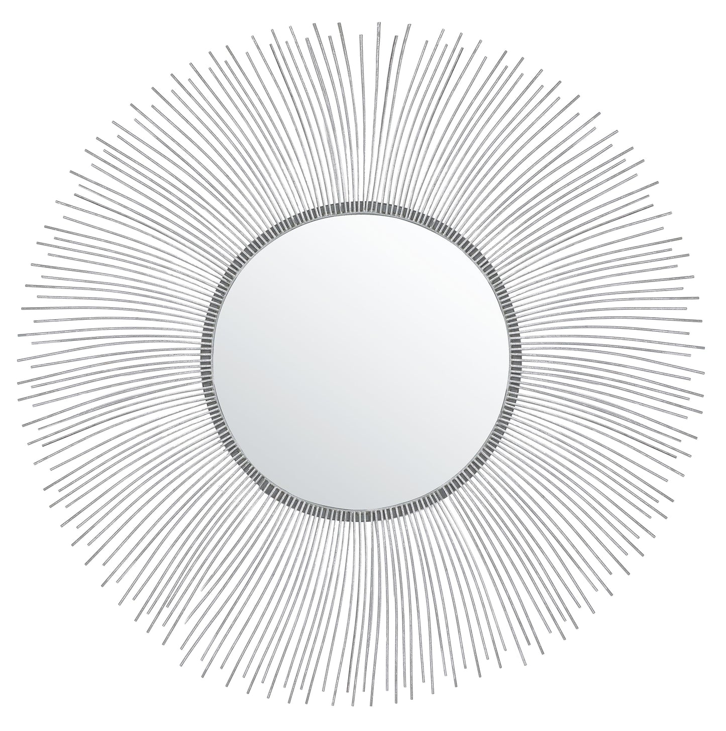 SAFAVIEH Home Collection Jaslene Silver Sunburst 35-inch Round Decorative Accent Wall Mirror for Bedroom Living Room Bathroom Entryway