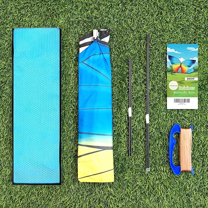 Butterfly Kites for Kids and Adults, Easy to Fly Large Single Line Kite for Boys and Girls - 55" x 28" Beach Kite for Beginners, 300ft String Handle Included