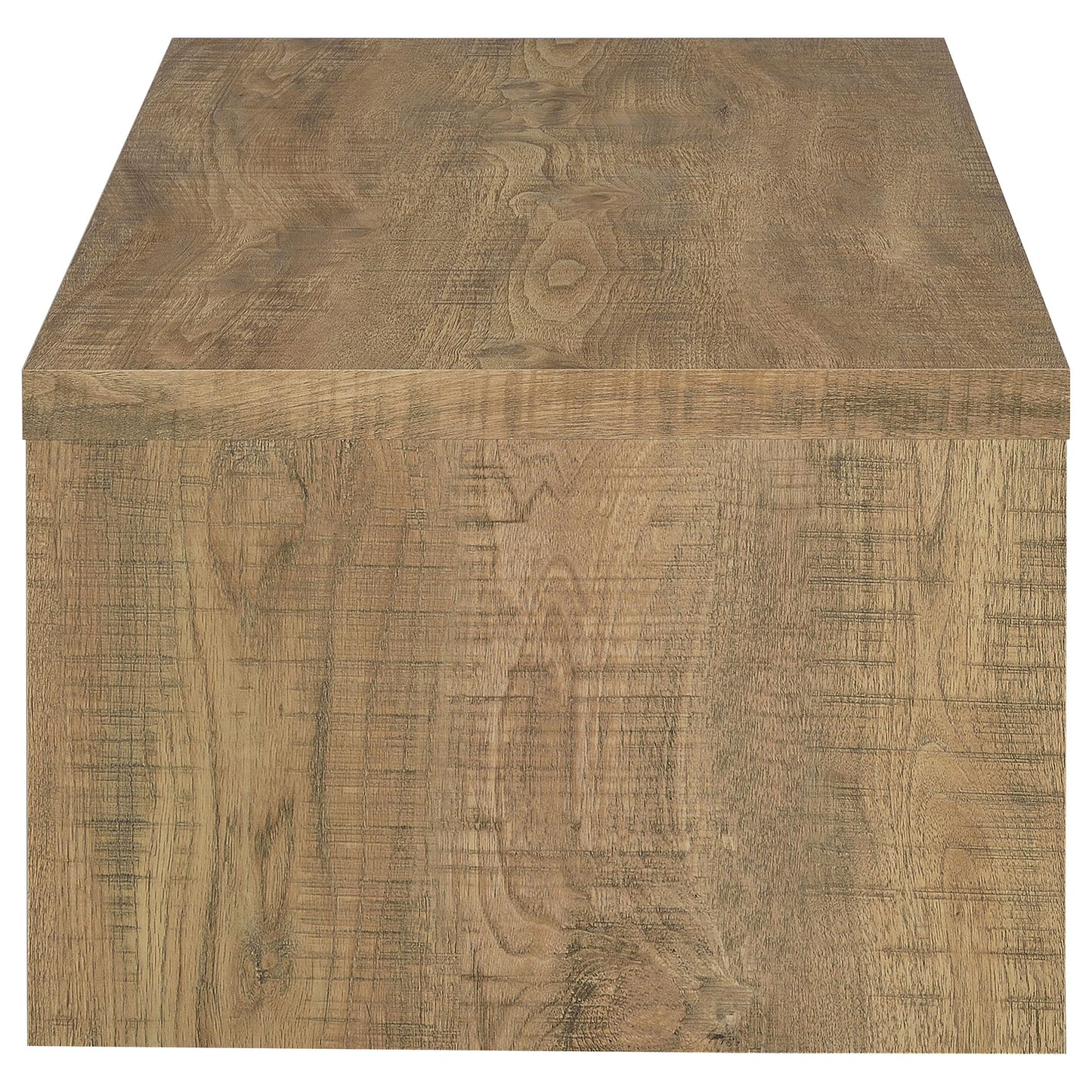 Coaster Home Furnishings Wooden Coffee Table w/ Side Panels & Center Brace, Mango Wood - Modern Rectangular Living Room and Bedroom Furniture for House and Apartment