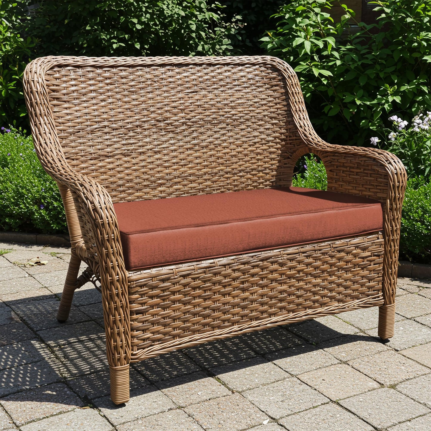 Classic Accessories Montlake FadeSafe Water-Repellent 48 x 18 x 3 Inch Outdoor Bench Cushion, Heather Henna